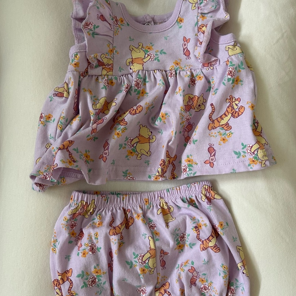 Purple Winnie the Pooh Baby Outfit